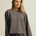 BASIC BAGGY LONGSLEEVE COTTON - BROWN 02