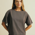 BASIC BAGGY TOP COTTON - BROWN 02