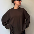 OVERSIZED LONGSLEEVE MODAL - DARK TEA - ONE SIZE (NEW)