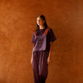 SATIN BASIC BAGGY - AUBERGINE